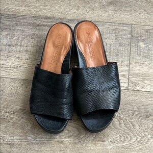 Gentle Souls Black Leather Slides